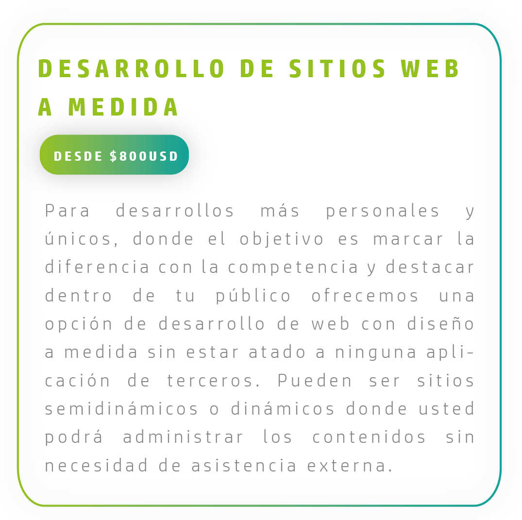 Desarrollo de sitios web, desarrollo de aplicaciones web a la medida